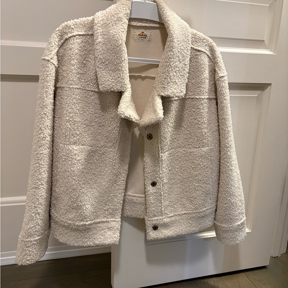 Marine Layer Quebec Sherpa Jacket Antique White Size Small
